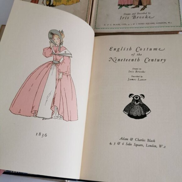 Set of 4 English Costumes in History Books Vintage 1950s Play Designers Fashion - Picture 5 of 8